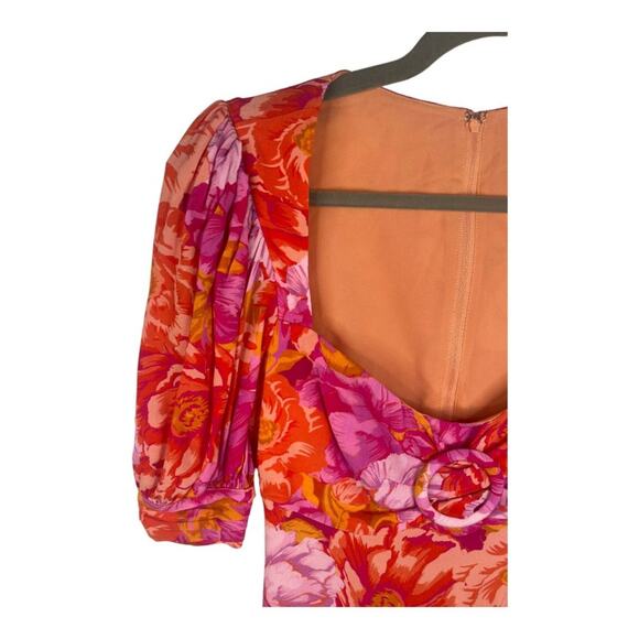 Lovers and Friends Morgan Maxi Dress Blouson Sleeves Chai Floral Print Size XS - Picture 13 of 16